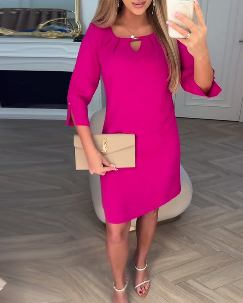 Vestido elegante de cor sólida