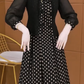 Vestido de menina às bolinhas + casaquinho de chiffon