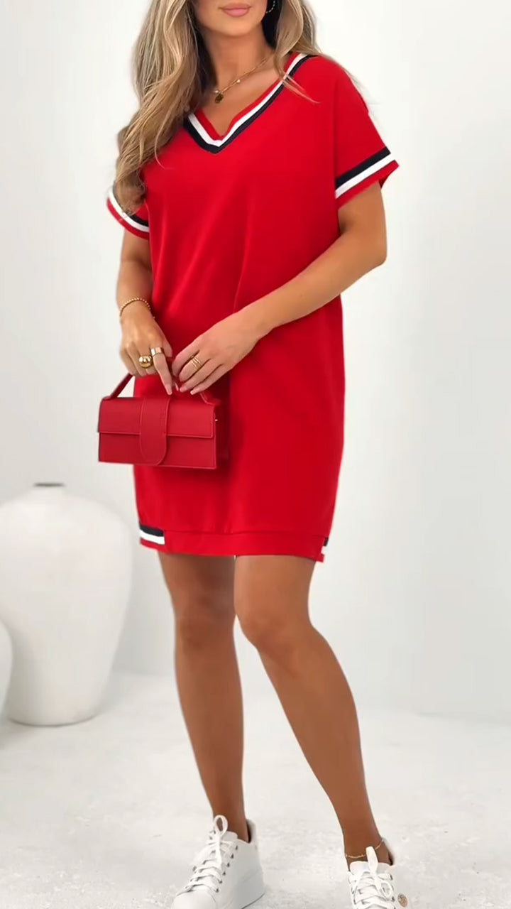 Vestido casual para mulher com cores contrastantes