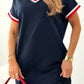 Vestido casual para mulher com cores contrastantes