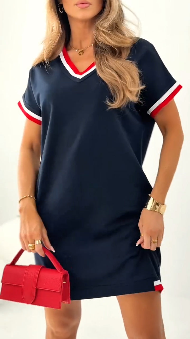 Vestido casual para mulher com cores contrastantes