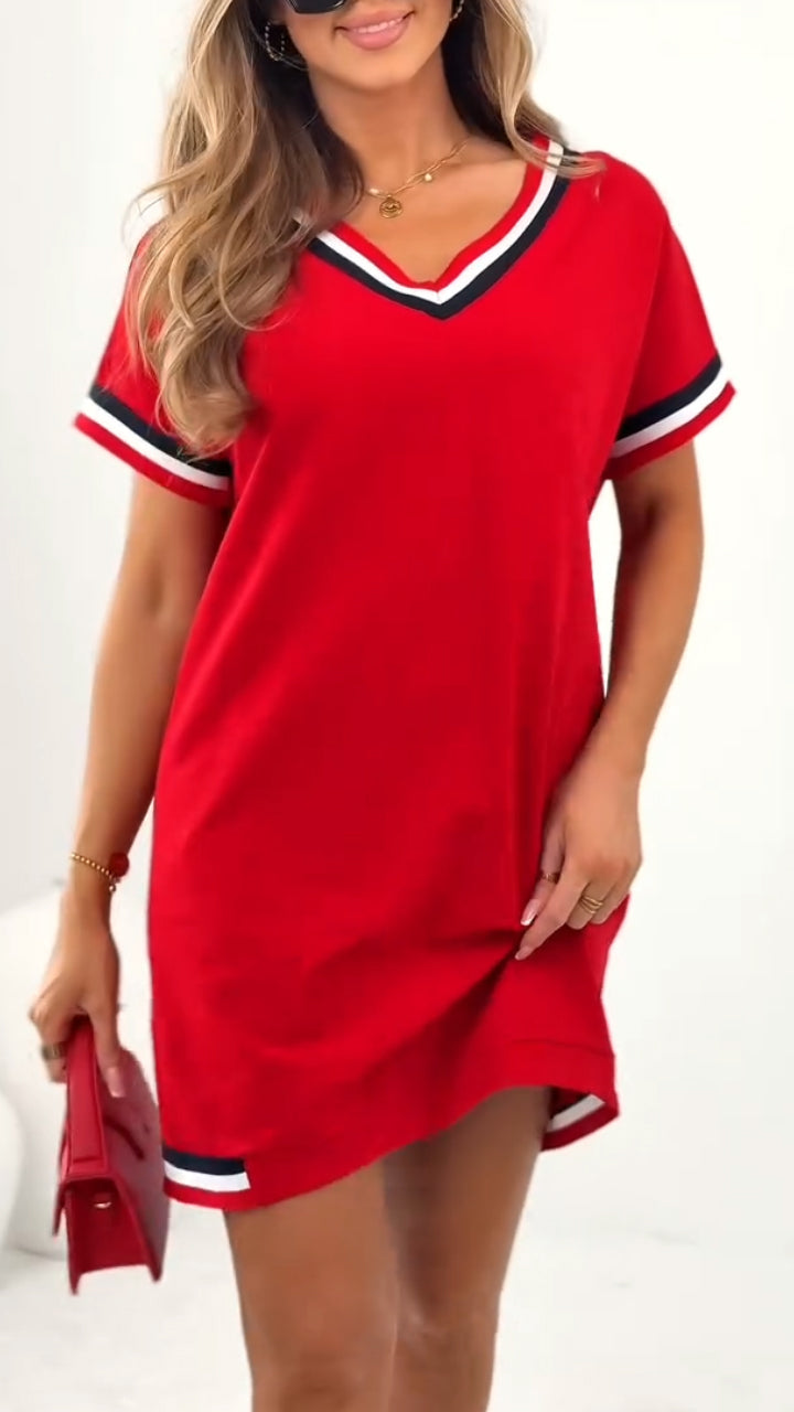 Vestido casual para mulher com cores contrastantes