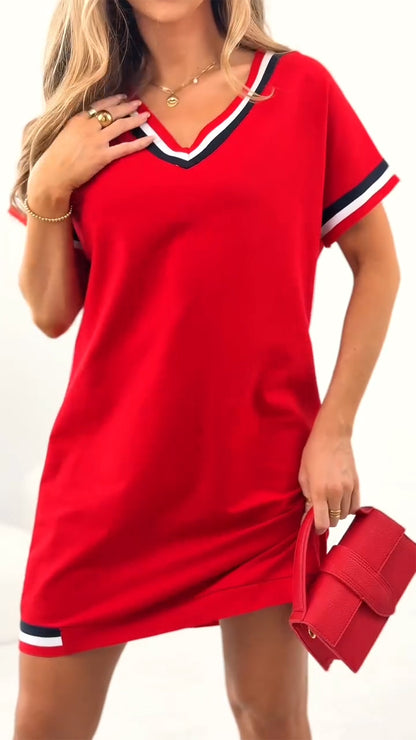 Vestido casual para mulher com cores contrastantes