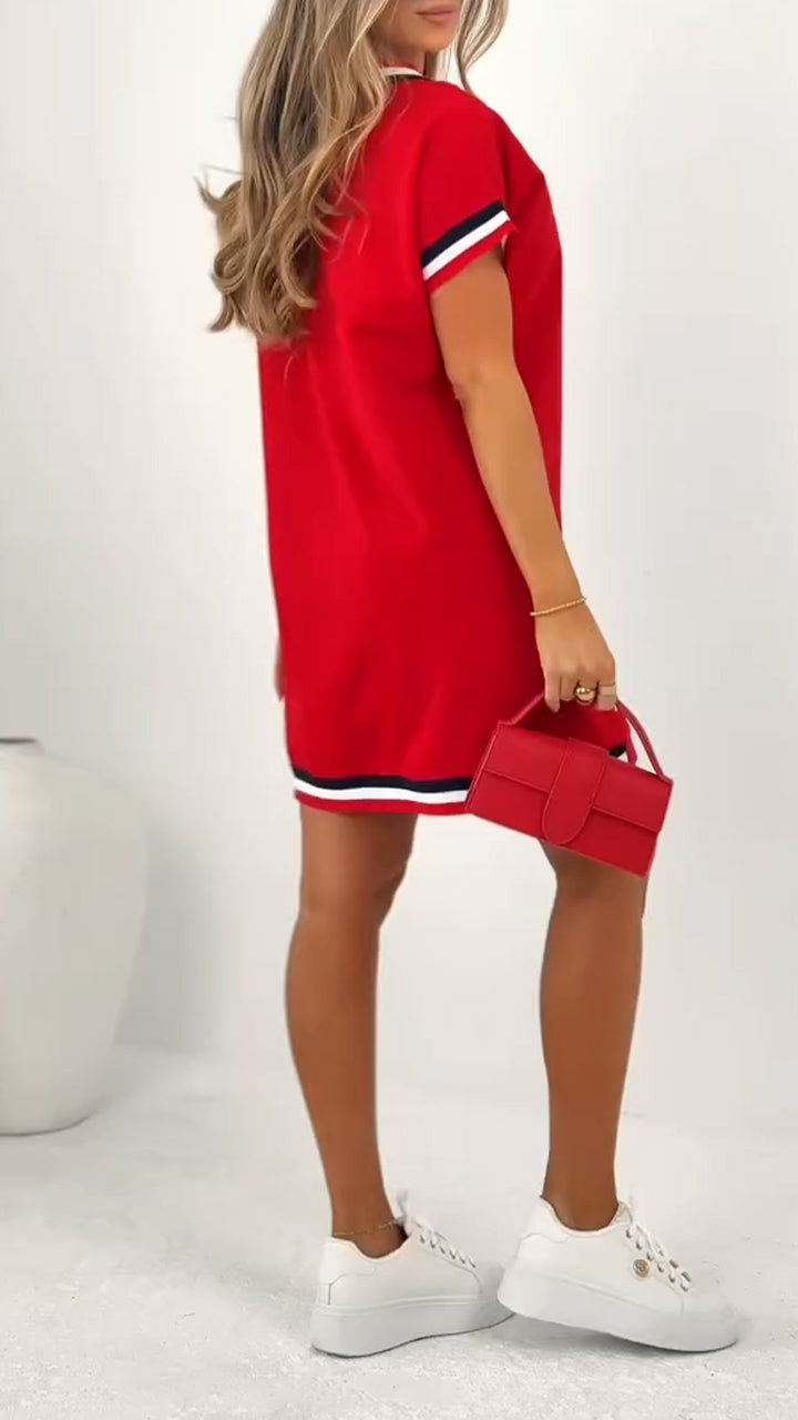Vestido casual para mulher com cores contrastantes