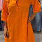 Vestido casual para mulher com decote em V e decote vazado