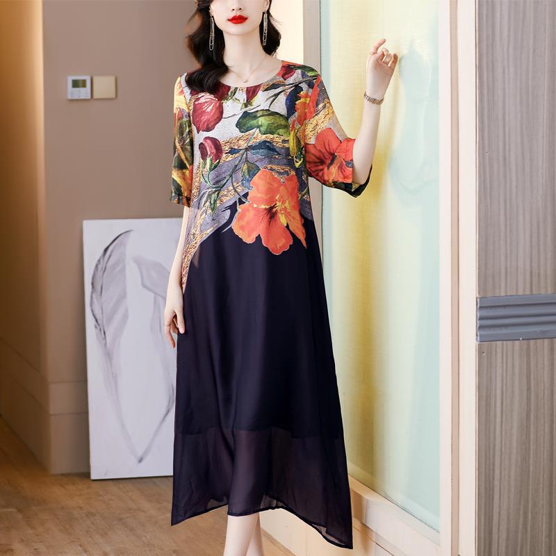 💃Novo 2025💕Vestido feminino elegante e arejado com flores em tamanhos grandes