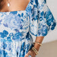 Vestido casual com manga abalonada estampado
