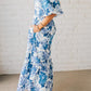 Vestido casual com manga abalonada estampado