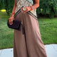 Women's V-neck Patchwork Printed Loose Casual Jumpsuit