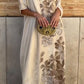 Vestido estampado com decote em V para mulher + conjunto casual cardigan