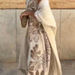Vestido estampado com decote em V para mulher + conjunto casual cardigan