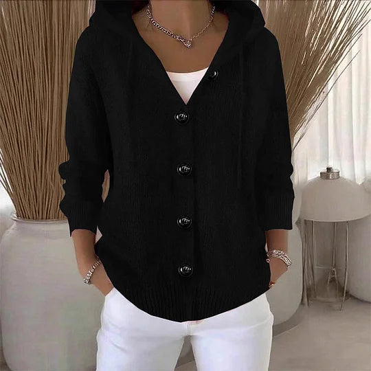 Cardigan de manga comprida para mulher em cor sólida