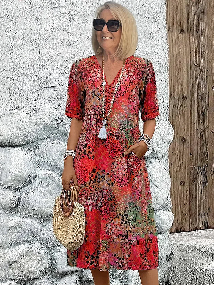 Vestido elegante com estampado de leopardo
