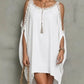 Vestido assimétrico estilo boémio para mulher com mangas morcego