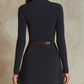 Vestido retro de malha com bolso com fecho