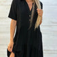 Vestido de menina solto, simples e casual, de manga curta, feito de algodão e linho