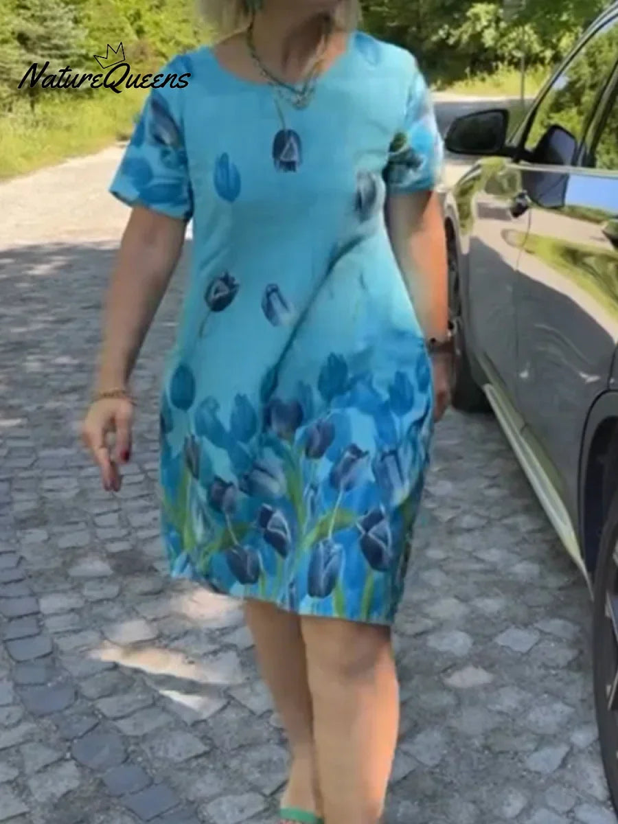 Vestido de menina com estampado floral