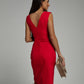 Vestido com racha e decote em V