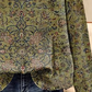 Sweatshirt casual de primavera e outono para mulher com estampado floral e gola redonda e manga comprida