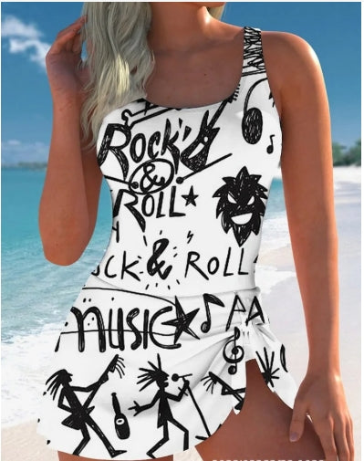 🏖️Fato de banho sem mangas camuflado da moda
