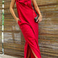 Vestido comprido de linho misto 2025