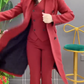 Conjunto de roupa de trabalho de três peças para mulher: colete + calças + casaco