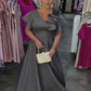 Vestido comprido com decote em V e estampado floral 3D