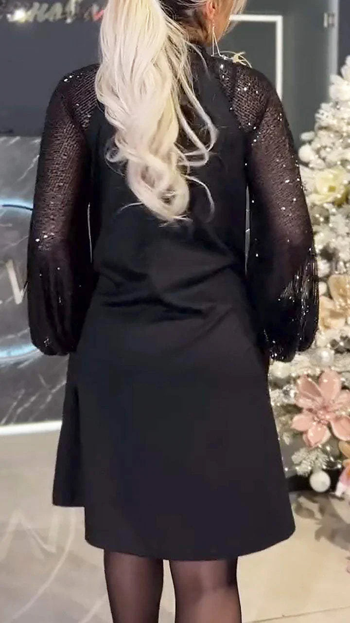 Vestido de menina com lantejoulas patchwork