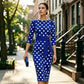 Vestido Feminino Retro Elegante de Poá