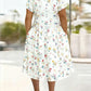 Vestido floral para mulher com decote em V e cintura