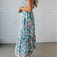 Vestido midi com alças e estampado floral