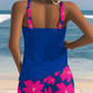 Tankini sem mangas estampado em forma de U