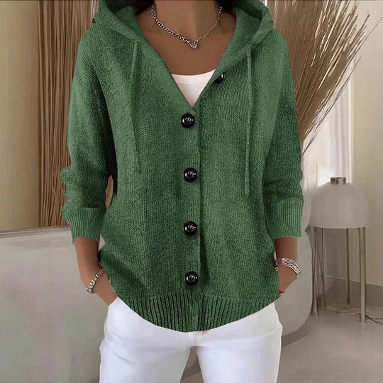 Cardigan de manga comprida para mulher em cor sólida