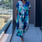 👗Vestido casual para mulher elegante estampado com decote em V