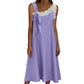 Vestido de linho de comprimento médio para mulher