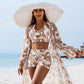 Fato de banho estampado de 3 peças - Moda praia elegante e sexy