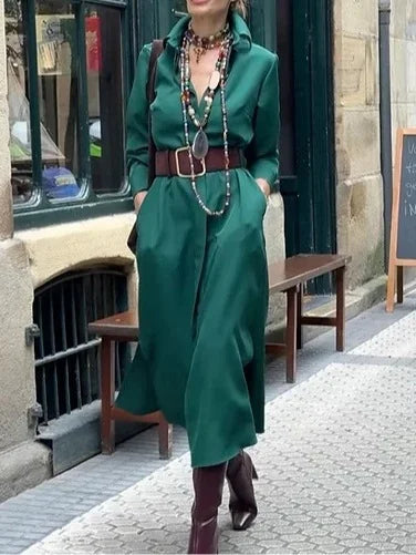Vestido camiseiro feminino elegante 2025