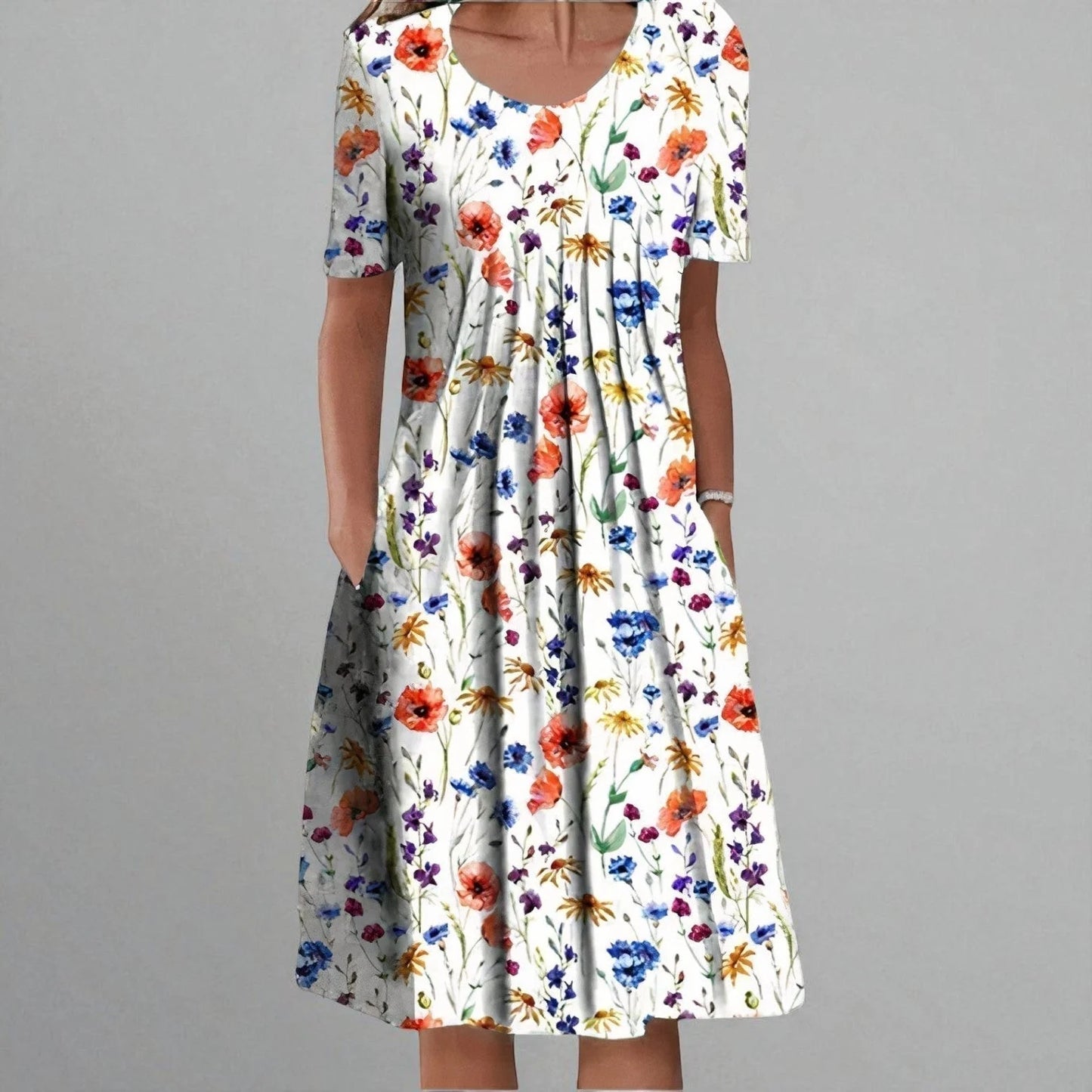 Vestido midi fluído