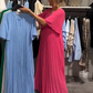 Vestido solto casual simples para senhoras da moda de verão