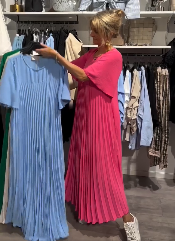 Vestido solto casual simples para senhoras da moda de verão