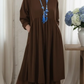 Vestido midi largo para mulher com bainha dupla