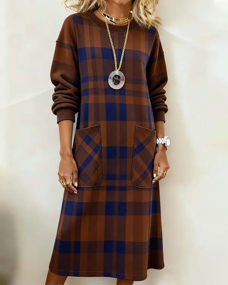 Vestido xadrez com bolsos