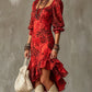 Vestido de Chiffon com Estampado de Onça Elegante