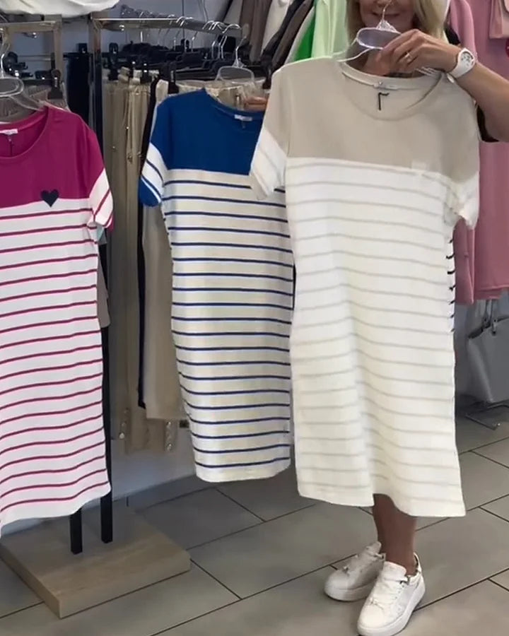 Vestido Listrado Coração