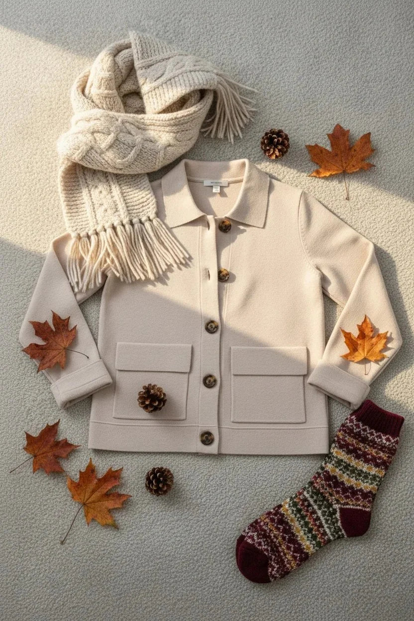 Novidades 🔥 Casaco casual de cor única com bolsos e lapelas