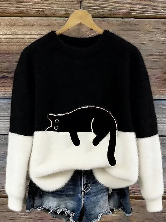 🔥 Sweatshirt de mulher com estampa de gato