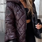 Casaco casual de mulher de algodão com capuz