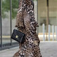 Saia comprida de renda leopardo