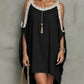 Vestido assimétrico estilo boémio para mulher com mangas morcego