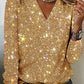 T-shirt de manga comprida para mulher, lisa, gola em V, primavera/outono, casual, para sair, para o dia a dia